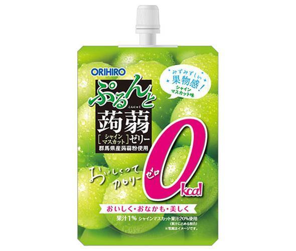 オリヒロ ぷるんと蒟蒻ゼリー カロリーゼロ シャインマスカット 130gパウチ×48本入【日本出荷】
