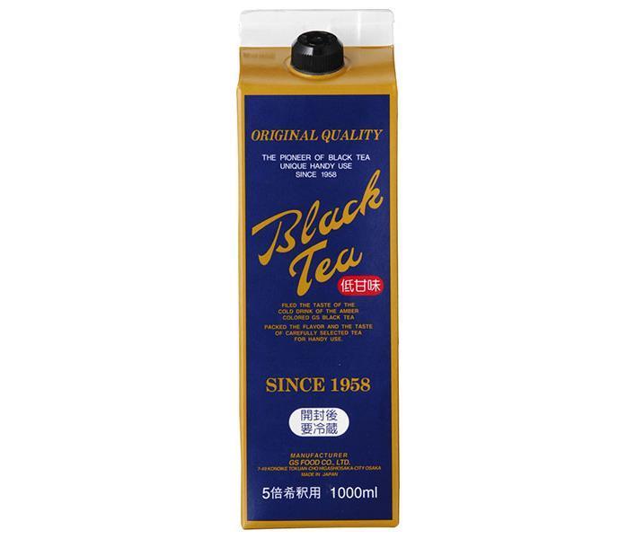 ジーエスフード GS ブラックティーL 低甘味 1000ml紙パック×12本入【日本出荷】