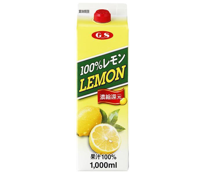 ジーエスフード GS 100％レモン 1000ml紙パック×6本入【日本出荷】