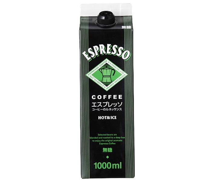 GS Food GS Espresso Coffee Unsweetened 1000ml Paper Pack x 12 bottles [Shipped in Japan]