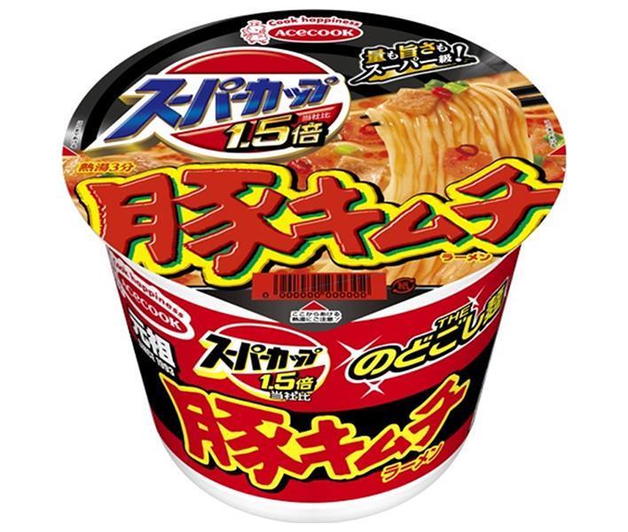 Acecook Super Cup 1.5x Pork Kimchi Ramen 107g x 12 pieces [Shipped in Japan]