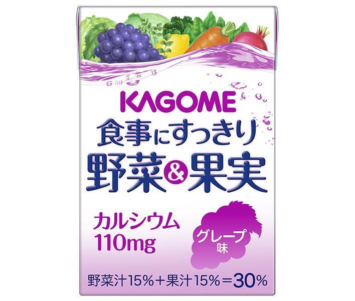 カゴメ 食事にすっきり野菜&果実カルシウム グレープ味 100ml紙パック×36本入【日本出荷】