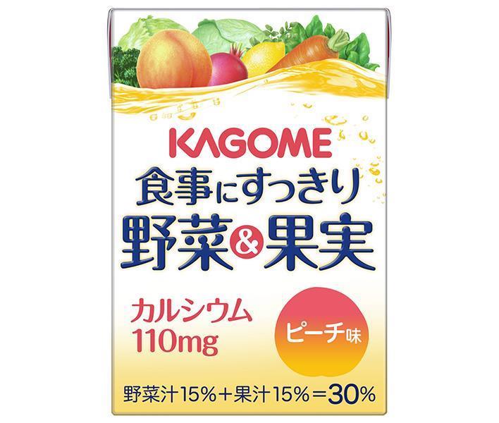 カゴメ 食事にすっきり野菜＆果実カルシウム ピーチ味 100ml紙パック×36本入【日本出荷】