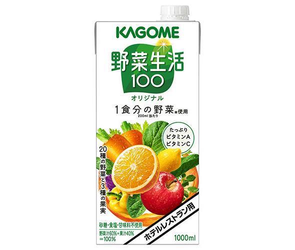 Kagome Yasai Seikatsu 100 Original (for hotel restaurants) 1L paper pack x 6 pieces [shipped in Japan]