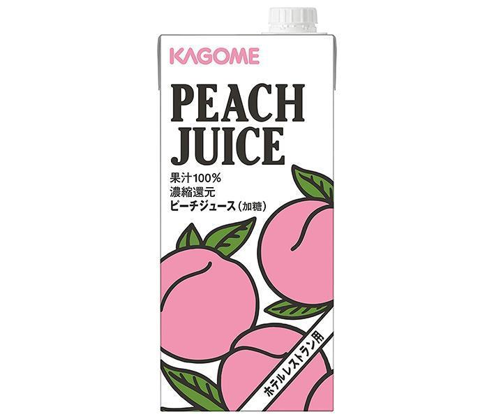 Kagome Peach Juice (for hotel restaurants) 1L paper pack x 6 bottles [shipped in Japan]