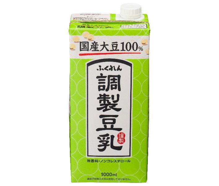 Fukuren 100% domestic soybean prepared soy milk 1000ml paper pack x 12 (6 x 2) pieces [shipped in Japan]
