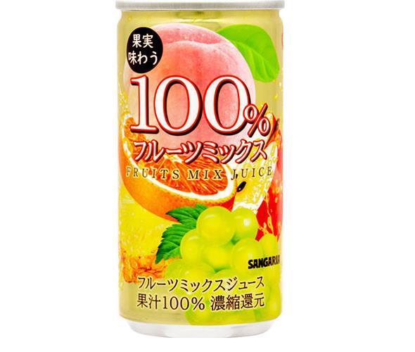 サンガリア 果実味わう 100% フルーツミックスジュース 190g缶×30本入【日本出荷】