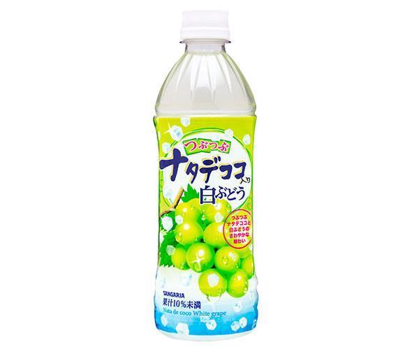 Sangaria White grapes with crushed nata de coco 500ml plastic bottles x 24 bottles [shipped in Japan]