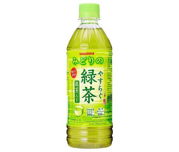 サンガリア やすらぐ抹茶入り緑茶 500mlペットボトル×24本入【日本出荷】