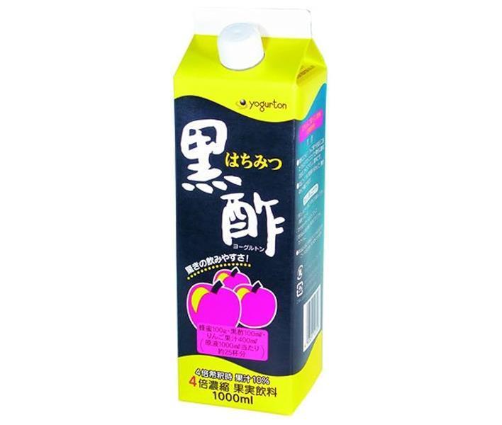 Yogurtton Dairy Honey Black Vinegar 4x Concentrated 1000ml Paper Pack x 8 bottles [Shipped in Japan]