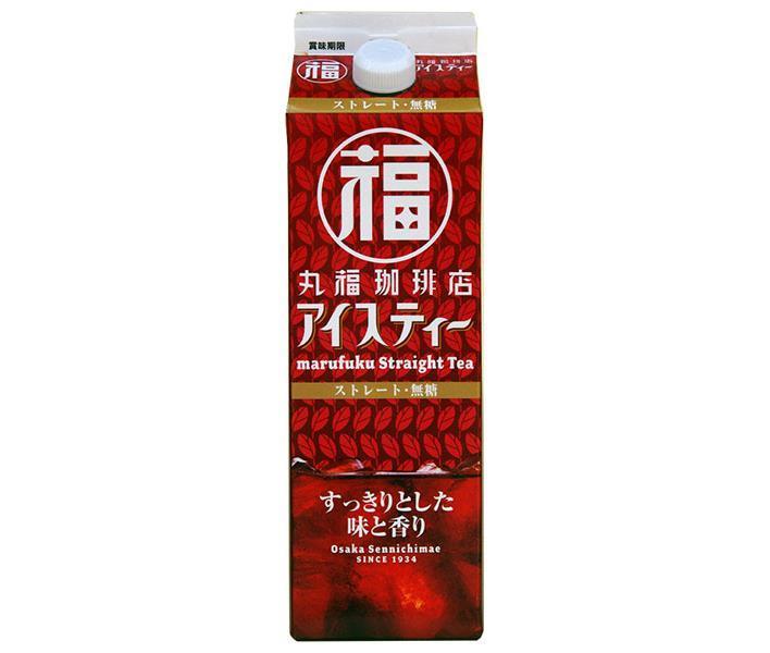 丸福珈琲店 アイスティー ストレート 無糖 1000ml紙パック×6本入【日本出荷】
