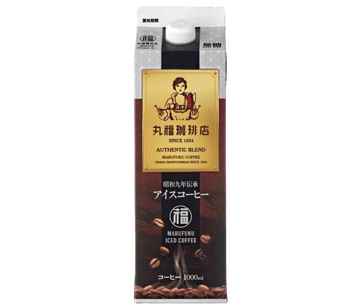 Marufuku Coffee Shop 1939 Iced Coffee Sugar Free 1000ml paper pack x 6 bottles [Shipped in Japan]