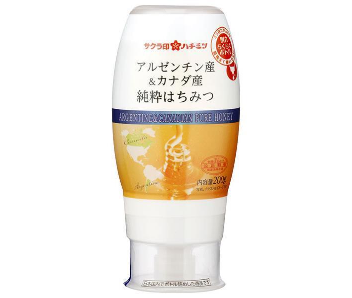 加藤美蜂園 サクラ印 アルゼンチン産＆カナダ 産純粋はちみつ 200g×12本入【日本出荷】