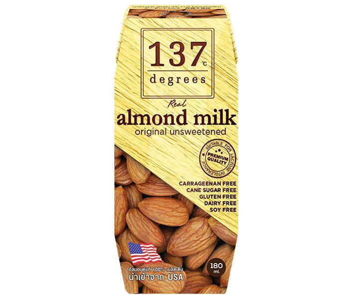 HARUNA 137 Degrees Almond Milk, Unsweetened, 180ml paper pack x 36 pieces [Shipped in Japan]