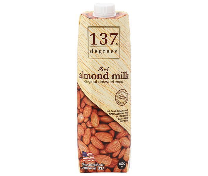 HARUNA 137 Degrees Almond Milk, Unsweetened, 1000ml paper pack x 12 bottles [Shipped in Japan]
