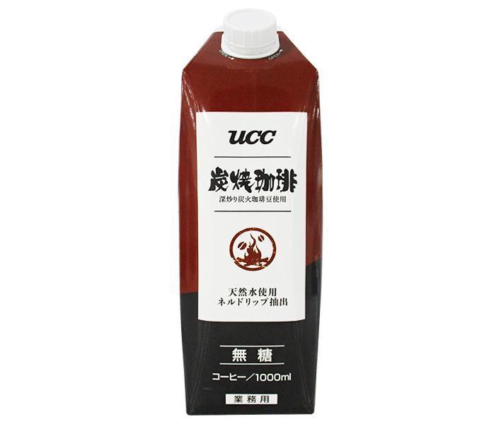 UCC Charcoal Coffee Sugar Free 1000ml Paper Pack x 12 bottles [Shipped in Japan]