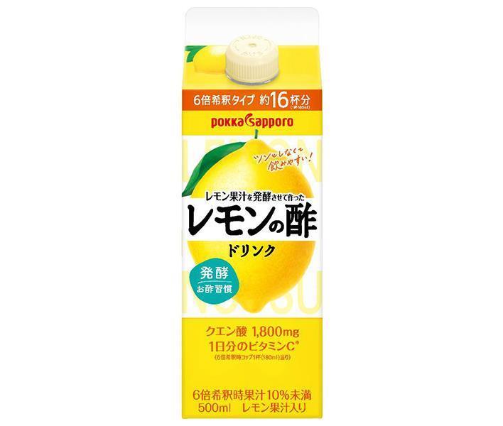 Pokka Sapporo Lemon vinegar made by fermenting lemon juice 500ml paper pack x 6 bottles [shipped in Japan]