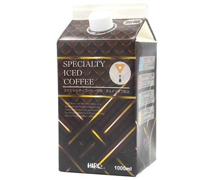 Hiro Coffee Nell Drip Iced Coffee Sweetened 1000ml Paper Pack x 12 bottles [Shipped in Japan]