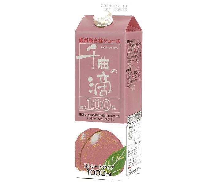 Kotobuki Kogen Foods Shinshu White Peach Juice Chikuma no Drop 1000ml paper pack x 6 pieces [Shipped in Japan]
