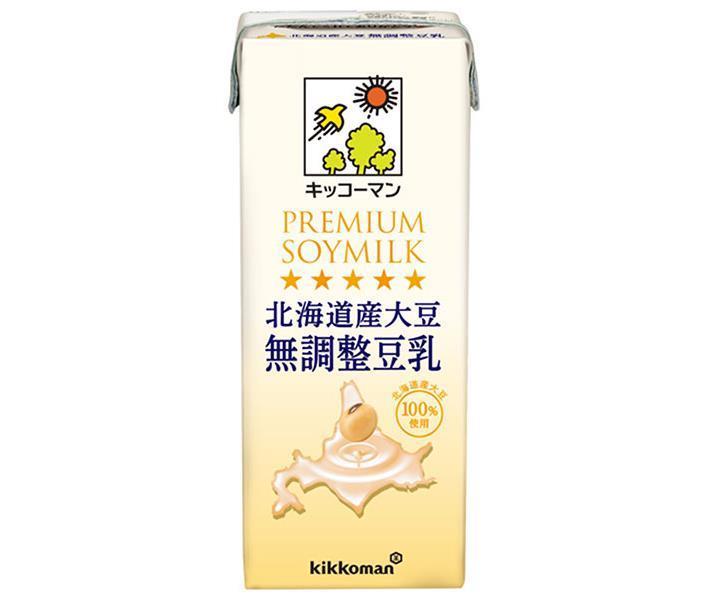 Kikkoman Hokkaido soybeans unadjusted soy milk 200ml paper pack x 18 bottles [shipped in Japan]