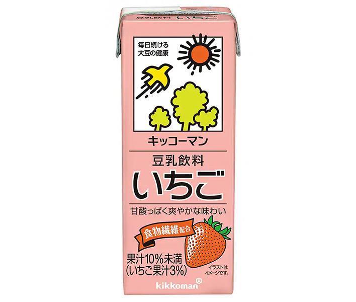 キッコーマン 豆乳飲料 いちご 200ml紙パック×18本入【日本出荷】