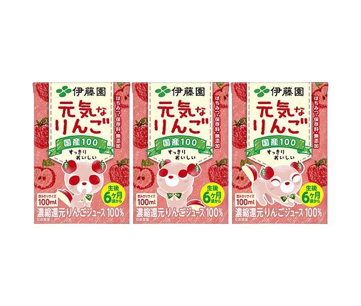 伊藤園 国産100 元気なりんご (100ml紙×3P)×12(6×2)個入【日本出荷】