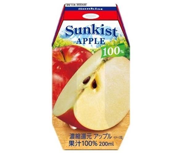 森永乳業 サンキスト 100%アップル(プリズマ容器) 200ml紙パック×24本入【日本出荷】