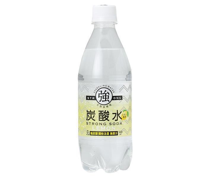 友桝飲料 強炭酸水レモン 500mlペットボトル×24本入【日本出荷】