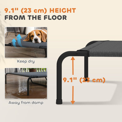 Elevated Dog Bed, Outdoor Dog Cot, Raised Dog Bed for Large Dogs with Breathable Mesh, Beige