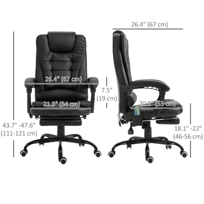 Declan Executive Office Chair with 7-Point Massage and Reclining Features-Black