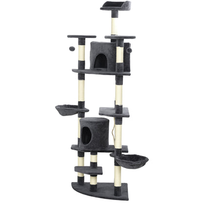79" Scratching Kitten Tree Condo Kitten Scratch Activity Center Toys Dark Grey