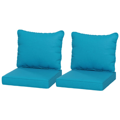 4-Piece Seat Cushion Pillows Replacement, Patio Chair Cushions Set with Back for Indoor Outdoor, Navy Blue