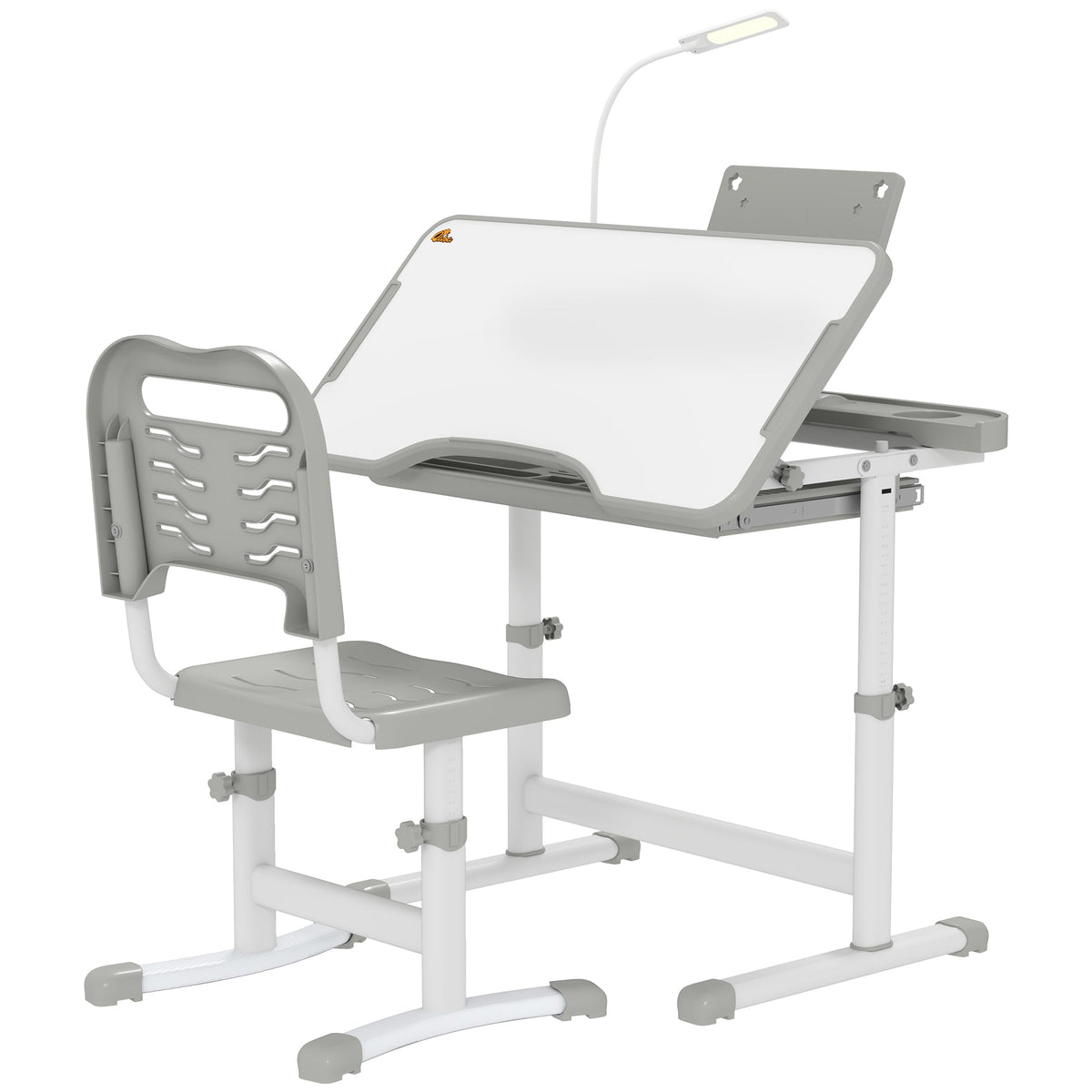 Kids Desk and Chair Set Height Adjustable Student Writing Desk Children School Study Table with Tilt Desktop, Blue