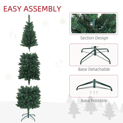 6ft Tall Pencil Artificial Christmas Tree with 479 Branch Tips with Steel Base, Green