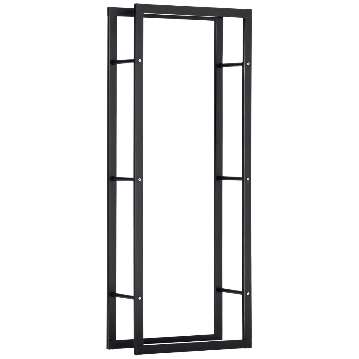 15.7" x 9.8" x 39.4" Firewood Rack Outdoor, Log Holder Fireplace Storage Rack with Handles and 220 lbs. Weight Capacity, Black