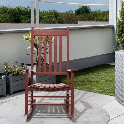 Wooden Porch Rocking Chair Outdoor Patio Rocker Garden Single Leisure Reclining Seat Armchair Natural
