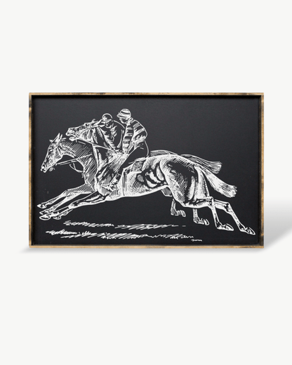 Racehorses Wood Sign