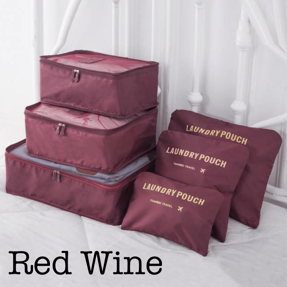 6-Piece Travel Organizer Set — Packing Cubes & Pouches for Luggage
