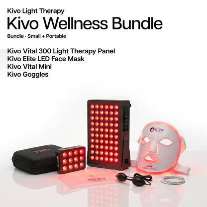 Kivo Wellness Bundle: 300 Series + Mini + Face/Neck/Chest + Googles
