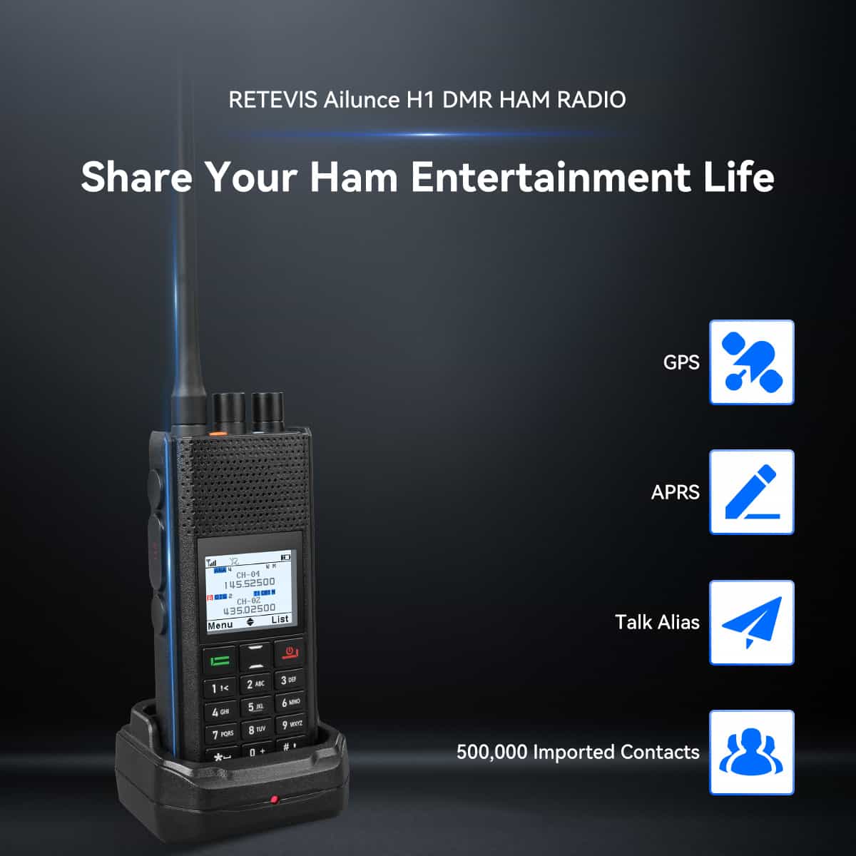 Retevis Ailunce H1 DMR & Analogue APRS Amateur Radio (6W VHF/UHF)