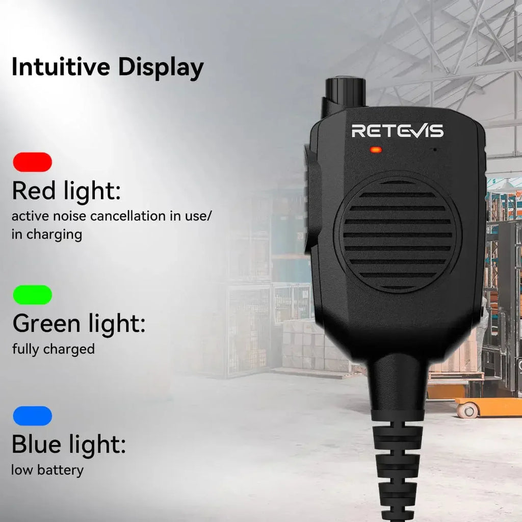 Retevis HK011 AI Noise-Canceling Speaker Mic (K1 2-Pin)