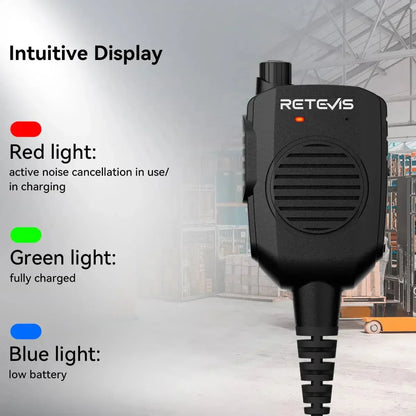 Retevis HK011 AI Noise-Canceling Speaker Mic (K1 2-Pin)