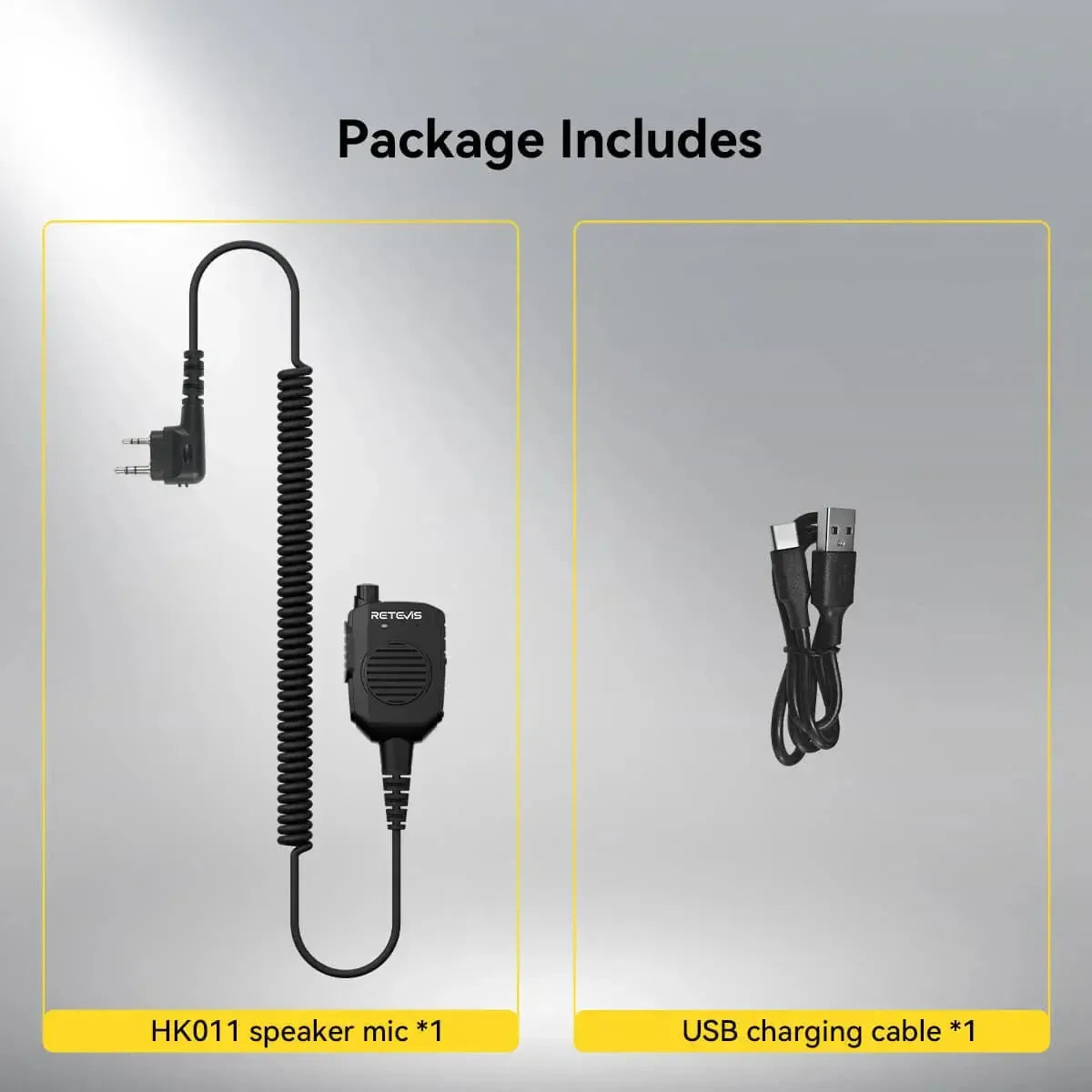 Retevis HK011 AI Noise-Canceling Speaker Mic (K1 2-Pin)