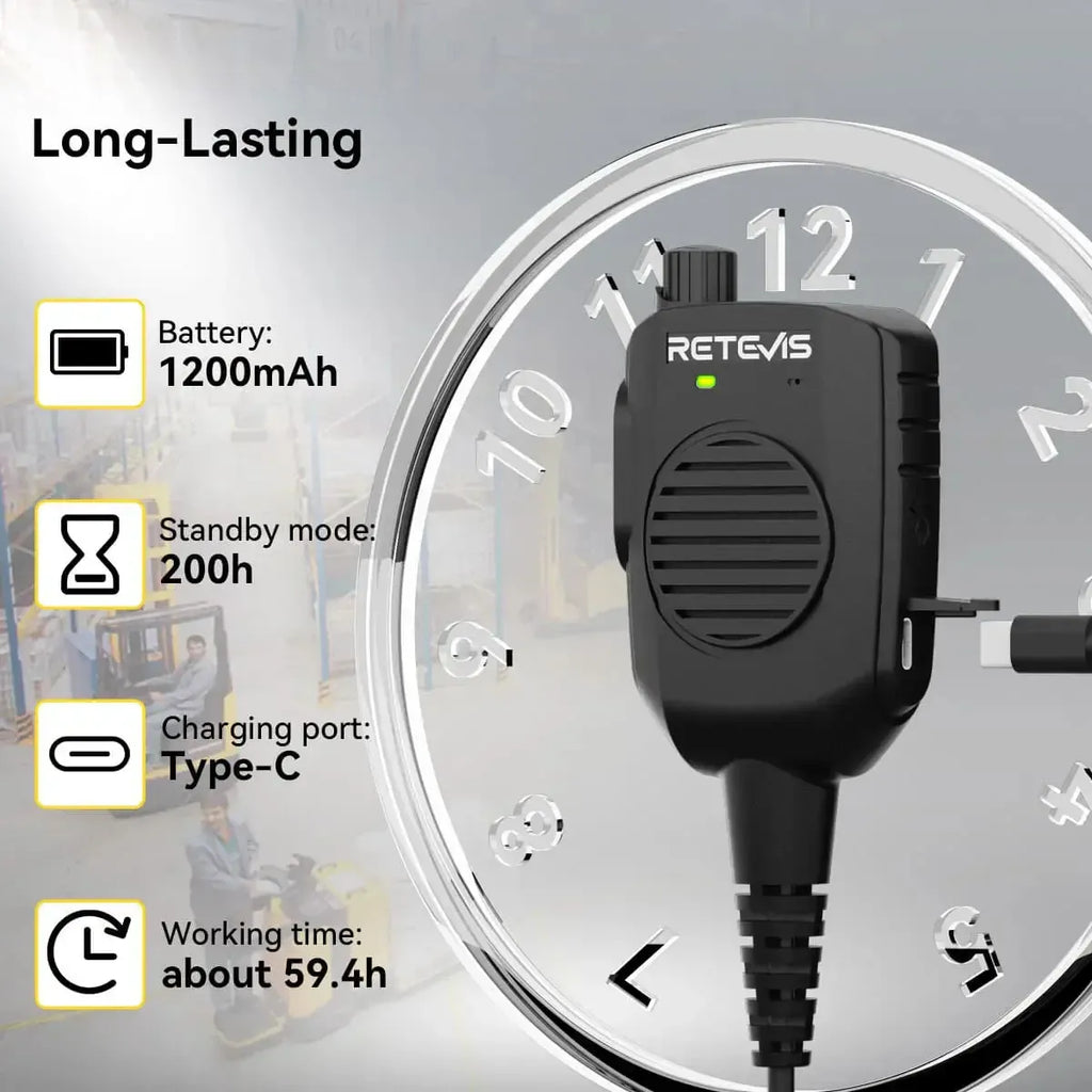 Retevis HK011 AI Noise-Canceling Speaker Mic (K1 2-Pin)