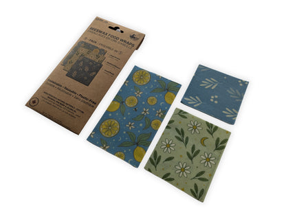Thicker Reusable Beeswax Food Wraps - 3 Pack
