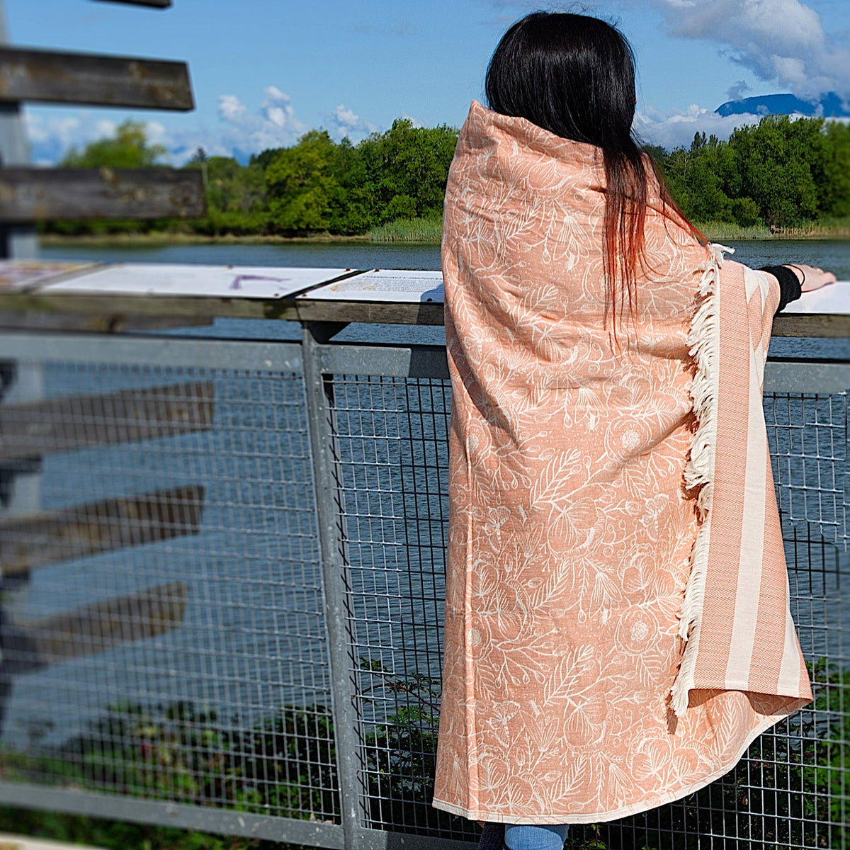 Reversible Wearable Cotton Throw: 3 Colors