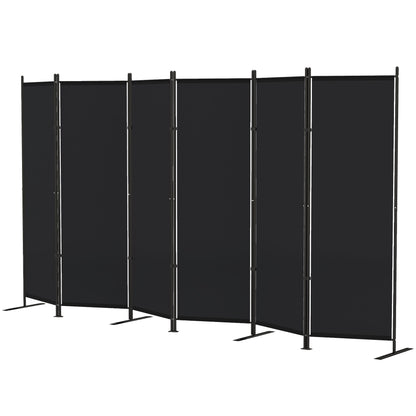 6' 3 Panel Room Divider, Double Hinged Folding Wall Divider, Indoor Privacy Screen for Home Office, Black
