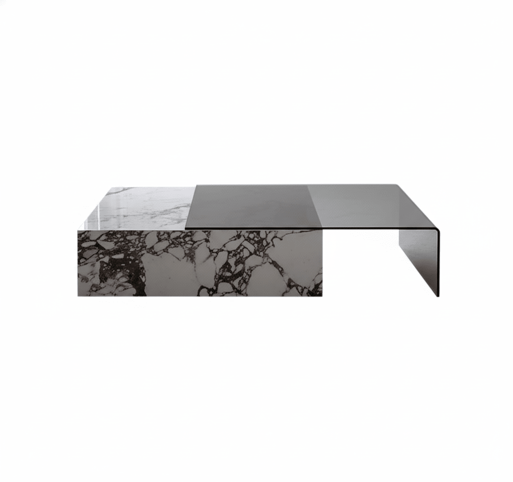 Rimini Dual-Surface Marble and Glass Table