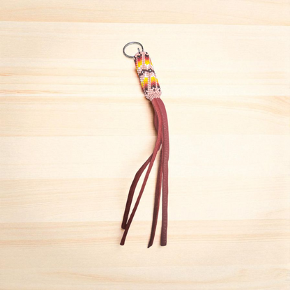 pink Beaded Keychain