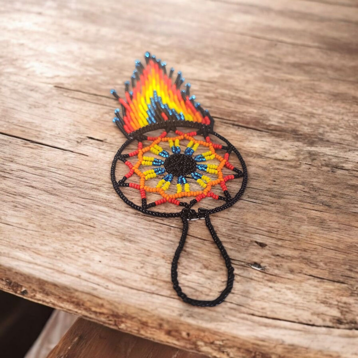 Black and yellow red ,Celestial Beaded Handmade Dreamcatcher